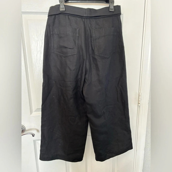 ! Vince Tie-Front Crop Linen Blend Wide Pant - Picture 3 of 6